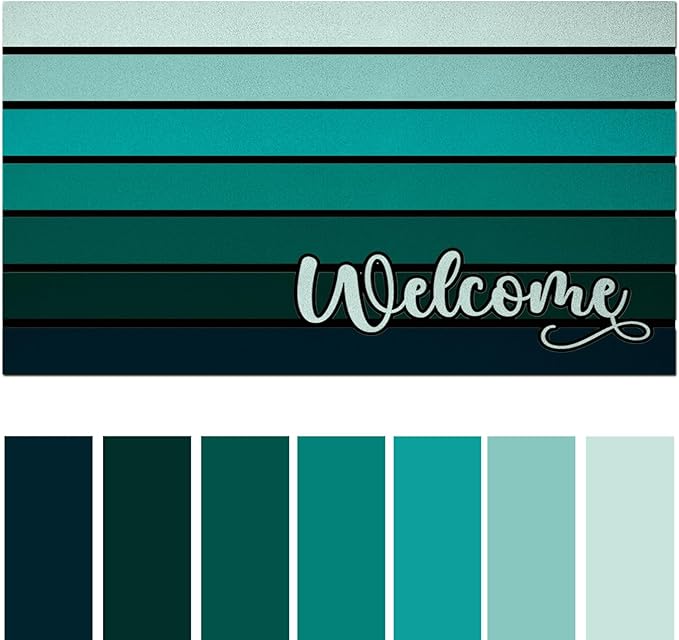 Bulijojo Sage Green Entrance Door Mat Large 17 x 30 Inch Entry Way Doormat Front Door Rug Outdoor Heavy Duty Welcome Mat, Non Slip Rubber Back Low Profile