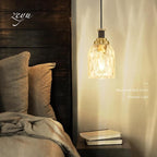 zeyu Glass Pendant Lights Kitchen Island, Kitchen Pendant Lighting Over Island with Water Ripple Glass, Modern Mini Hanging Light, Black and Gold Finish, ZG33M1L BK+BG-WG