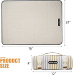 Picnic Blankets Waterproof Extra Large - Outdoor Blanket Sand Free Foldable with Carry Strap for Beach, Camping, Park Grass, Hiking, Travel, Concerts, Indoor (Sand Yellow)