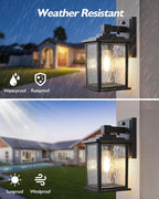 Dusk to Dawn Outdoor Wall Light Fixture, Hardwired Matte Black Porch Light, Waterproof Rustproof Outside Wall Lantern for House, Patio, Front Door, 12 Inch, Bulb Not Included