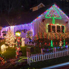 4 Pack Solar Chrismas Lights Outdoor, 170 FT Total 480 LED Solar String Lights for Outside with 8 Modes & Memory Function, Waterproof Twinkle Light for Xmas Tree Yard Party Decorations (Multicolor)