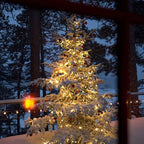 Upgrade 2Pack 500LED Solar String Lights for Outside, 180FT Solar Christmas String Lights Outdoor with 8 Modes, IP65 Waterproof Outdoor Twinkle Light, Garden Xmas Tree Christmas Decoration, Warm White