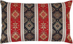 Tapestry Gobelin Red-Black 14"x24" Lumbar Pillow Cover Sham Ethnic Kilim Pattern Throw Decorative for Home Office Decor, Sofa, Couch, Porch, Patio, Window Seat