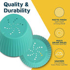 Multicolor 6-Inch Plant Pots with Drainage & Saucers 3 Pack, Indoor & Outdoor Planters for Houseplants, Herbs, and Flowers, Durable & Weatherproof Material, Stackable, Lightweight, Minimalist Design