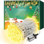 Christmas Lights with 300 LEDs, 100FT Connectable Plug in Fairy String Lights for Outdoor Tree and Indoor Décor, 8 Modes & Timer, IP65 Waterproof Lights for Yard Garden Decor (Warm White)