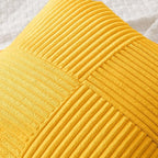 MIULEE Golden Yellow Corduroy Pillow Covers Pack of 2 Boho Decorative Spliced Throw Pillow Covers Solid Couch Pillowcases Cross Patchwork Textured Cushion Covers for Living Room Bed Sofa 20x20 inch
