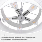 LamQee 3-Tier Large Farmhouse Drum Chandelier, 23.6inch Modern Ceiling Light Fixture Chrome Pendant Hanging Light with Fabric Shade for Living Room Bedroom Kitchen Island Over Table