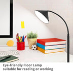76" LED Floor Lamp, 18W/1800LM Super Bright Reading Standing Lamp,Stepless Dimmable&Adjustable Color Temperature 2700K-6500K w/Remote& Touch Control Lamps for Living Room Bedroom Office Black