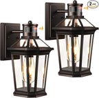 VIANIS Motion Sensor Outdoor Lights, Oil Rubbed Bronze Dusk to Dawn Outdoor Wall Lights Exterior, Waterproof Wall Lantern with Tempered Glass, Modern Outside Wall Sconce for Garage Front Porch, E26