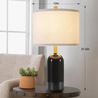 GyroVu Modern Ceramic Table lamp Set of 2, 3 Color Temperature Bedside lamp 21.5" Tall Nightstand Lamp End Table Lamps for Living Room Bedroom (Bulbs Included)