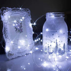 2 Pack Total 200 LED Fairy Lights Battery Operated String Lights with Remote & 8 Modes, 33FT Waterproof Copper Wire Battery Powered Twinkle Lights for Outdoor Christmas Parties Decoration White