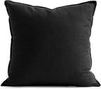 Jeanerlor 20"x20" Pillowcase Green Cousion Cover Decor Cotton Linen with Unique Design to Embellish Garden/Office/Chair/Bed/Couch,(50 x 50cm), Black