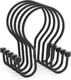 AmazerBath Shower Curtain Hooks Black Shower Curtain Rings with Cylindrical Design, Metal Shower Curtain Hooks Rust Proof, Smooth Glide Double Shower Hooks Rings for Shower Curtain