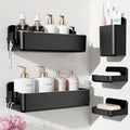 Nieifi Shower Sheves 5 Pack, Adhesive Shower Wall Shelf Organizer for Bathroom Organization, Black