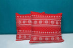 CAPSCEOLL 2PCS Red Pillow Covers Decorative 16X16Inch Christmas Red Reindeer Snow Snowflake Traditional White Winter Xmas Throw Pillow Covers for Bedroom Sofa Living Room Pillow Covers Decorative