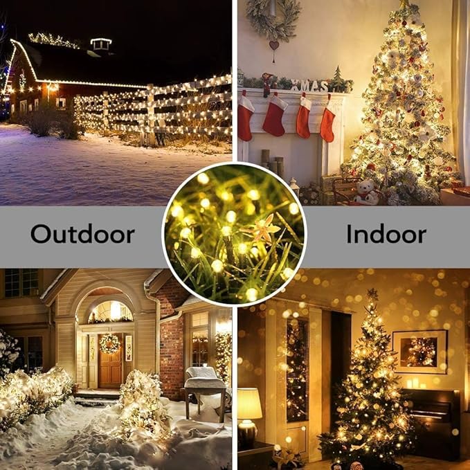 Solar Christmas Lights Outdoor, 137FT 400 LED Solar String Lights with Remote,19 Modes Waterproof Warm White Solar Fairy Lights Outdoor for Halloween Garden Home Festival Christmas Decorations