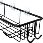 Amazon Basics Shower Organizer Caddy with Soap Holder, Stainless Steel, Black, Set of 5