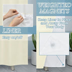 Ivory Stall Hotel Shower Curtain with Detachable Liner - 230GSM Waffle Textured,Hotel Grade,Spa Like Bath Curtain,54W x 80H