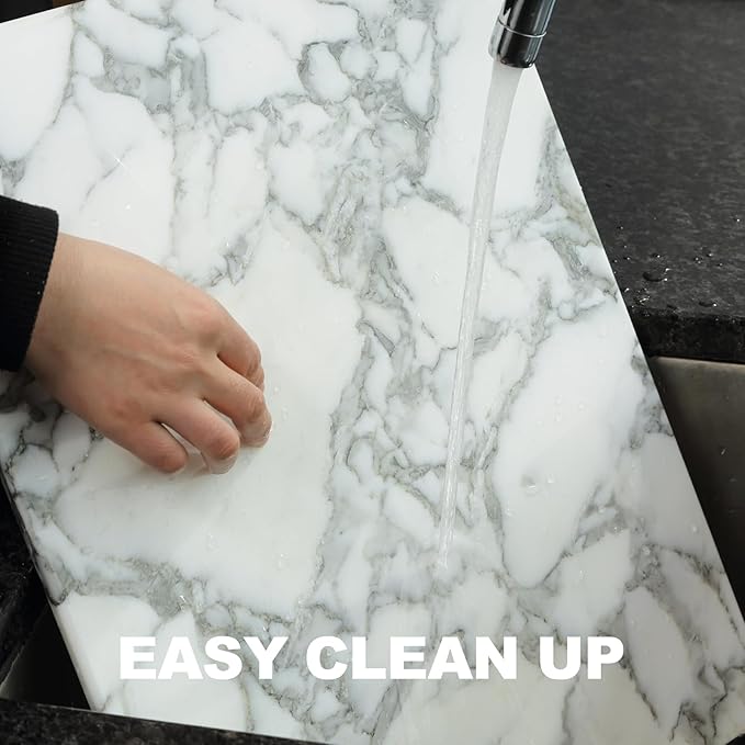Koville Italian Natural Marble Cutting Board for Kitchen, 16x20inch Extra Large Hand Crafted Marble Slab for Cheese, Charcuterie, Pastry Board - Wedding Gift, House Warming Gift