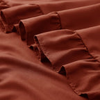 KKJIAF Ruffle Body Pillow Cases Set of 1, Ruffled Pillow Covers with Envelope Closure, Wrinkle Resistant Ruffled Long Pillow Shams 20" x 54", Dusty Orange