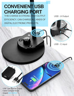 BOHON LED Desk Lamp with USB Charging Port 3 Color Modes Dimmable Reading Light Intelligent Induction Auto Dimming Task Lamp Flexible Gooseneck Table Lamp for Bedside Office, AC Adapter Include
