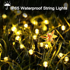 Joomer Battery Christmas Lights, 33ft 100LED Fairy Lights Battery Operated Timer 8 Modes Waterproof for Outdoor Home Garden Party Holiday Christmas Trees Decoration (Warm White)