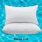 SUPA MODERN Cooling Pillows Queen Size Set of 2, Shredded Memory Foam Pillows for Sleeping 2 Pack, Adjustable Firm Bed Pillow for Side Back Stomach Sleepers, Cool Luxury Gel Pillow for Neck Support