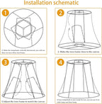 TOOTOO STAR Bell Lamp Shades, 6.5"x13"x10.5"(Spider) Rectangle Modern Lampshade for Table and Floor Lamps, Fabric Linen Hand Crafted, Assembly Required