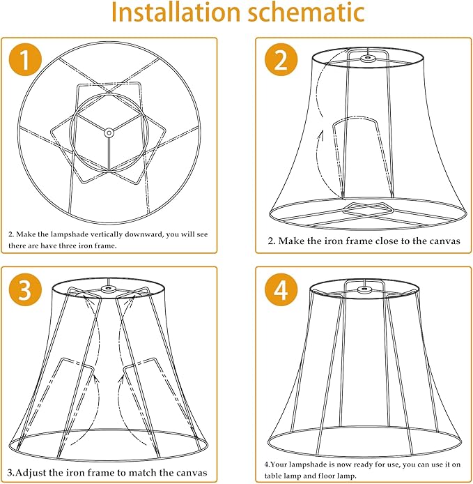 Double Brown Lamp Shade Set of 2, TOOTOO STAR Large Barrel Lampshade for Floor Light and Table Lamp 6x12x8.5 inch, DIY Fabric Natural Linen Hand Crafted, Spider (Brown, 6x12x8.5 inch)