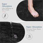 Walensee Bath Mat, High Pile Microfiber Bathroom Rug, Non-Slip, 16 x 24, Black