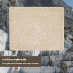 Natural Marble Cutting Board For Kitchen, 16 x 20 Inch Marble Slab Pastry Board With Non-Slip Feet For Baking, Cheese, Charcuterie, Chocolate, Beige