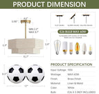 Modern Semi Flush Mount Ceiling Light 15.7" Boho Light Fixture with Linen Shade, Double Drum 3-Light Entryway Pendant Light, Close to Ceiling Light Fixtures for Living Room Bedroom Nursery