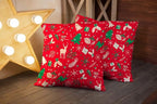 CAPSCEOLL 2PCS Red Pillow Cover 20X20Inch Green Christmas Reindeer Branch Cute Deer Floral Foliage Pine Tree Snowflake Standard Pillow Covers for Bedroom Sofa Living Room