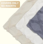 decorUhome Throw Pillow Covers 24x24 Inch Set of 2, Soft Plush Faux Fur Wool Blue Grey Couch Pillow Covers, Decorative Neutral Pillow Cases for Bed Sofa Living Room Home Decor
