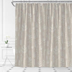 Boho Farmhouse Botanical Shower Curtain Rustic Floral Neutral Leaves Vintage Herbs Plant Modern Country Cream Taupe Bathroom Curtain Set with Hooks(70" Wx74.8 H)