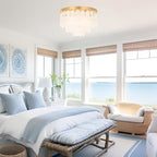 ALICE HOUSE 17.7" Capiz Shell Ceiling Light,Brushed Brass Finish, 4 Light Flush Mount Light for Bedroom, Kitchen, Dressing Room, Dining Room and Entryway AL2608-S4