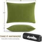 Ivellow Memory Foam Travel Pillow Compressible Camping Pillow for Sleeping Shredded Memory Foam Pillow Compact Firm Supportive Small Pillow for Adults Kids Outdoor Backpacking Hiking Essential Gear-M