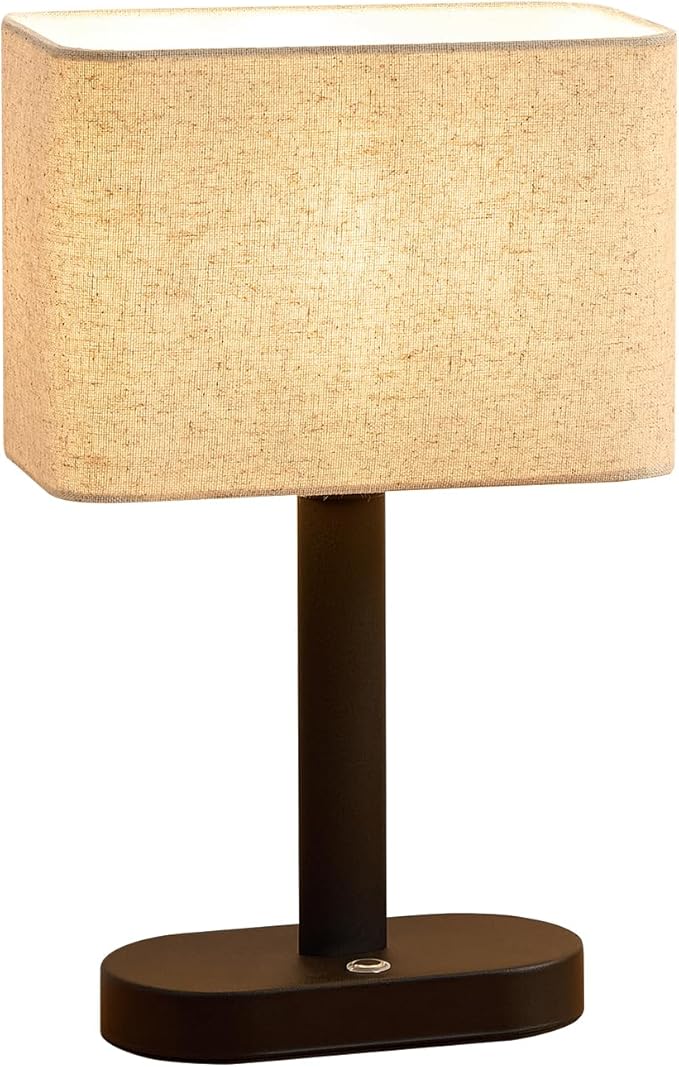 12.6" Cordless Touch Table Lamp, 5200mAh Rechargeable Desk Lamp, Stepless Dimming Modern Bedside Lamps with 3000K Warm Light LED Bulb, Nightstand Lamps for Study, Bedroom, Living Room, Office