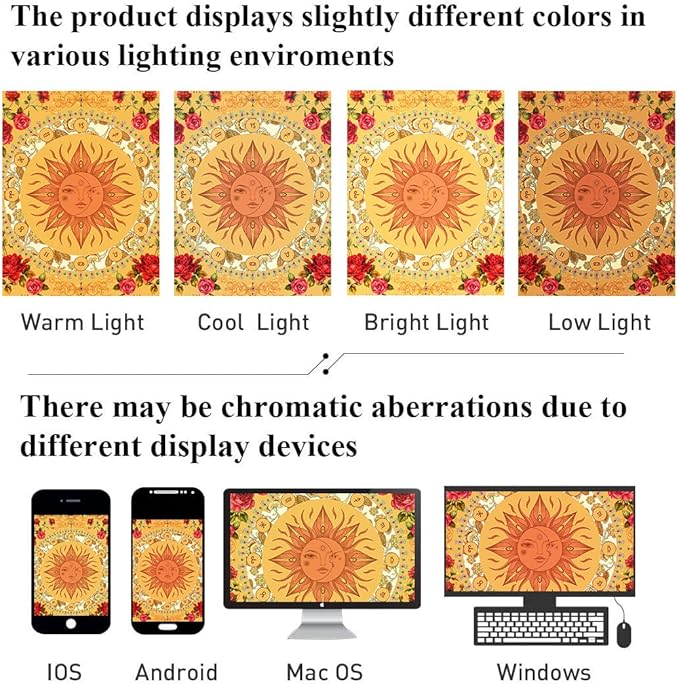 Bohemian Bathroom Curtain Colorful Boho Floral Print Beautiful Bright Polyester Fabric Cloth Shower Curtain for Bathroom Decoration, 72"x72"