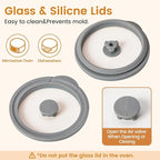 Glass Food Storage Jars with Lids[Set of 5], Perfect for Pasta, Cookies, Nuts, Coffee, Cereal, Flour, and More, Organize Your Kitchen with these BPA-Free Glass Jars with Silicone Lids