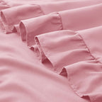 KKJIAF Ruffle Pillow Cases 18x18 Inches, Light Pink Square Ruffled Pillow Covers Set of 2, Microfiber Wrinkle Resistant Pillow Shams with Envelope Closure for Sofa Bed Living Room