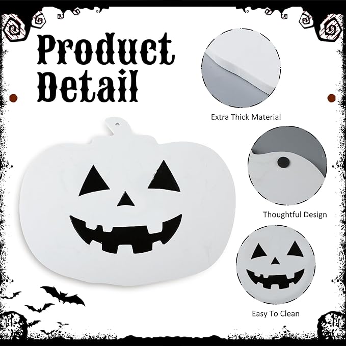 Halloween Marble Pumpkin Cheese Board Charcuterie Cutting Tray Marble Serving Decorative for Decoration Charcuterie Kitchen(White)
