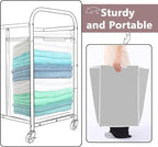 Bonuci 4 Pcs Laundry Sorter Replacement Bags Hamper Cart Removable Replacement Laundry Storage Organizer Bag Hamper Liner, No Hooks 14.76 x 8.66 x 21.65 Inch (Brown,Gray,White,Black)