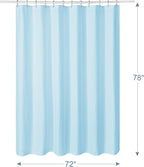 AmazerBath Waffle Shower Curtain, Baby Blue Fabric Long With Waffle Weave, Heavy Duty Hotel Quality for Bathroom, 72 x 78 Inches