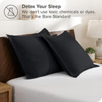 Bare Home Euro Pillow Sham Covers - Set of 2 - Premium 1800 Ultra-Soft Microfiber - Double Brushed - Bed Pillow Shams - Pillows Not Included (Set of 2, Black)