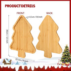 TJ POP Christmas Tree Serving Platter | Decorative Bamboo Serving Tray for Cheese, Cookies, Dessert | 12 x 9 Inches | Natural Wood Candy Snack Board Cute Charcuterie Board | Holiday Kitchen Decor