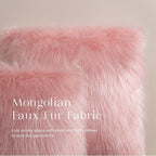 PHANTOSCOPE Pack of 2 Faux Fur Throw Pillow Covers Cushion Covers Luxury Soft Decorative Pillowcase Fuzzy Pillow Covers for Bed/Couch, Pink 18 x 18 Inches