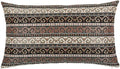 Kilim Throw Pillow Covers Khaki and Black - 14 x 24 Inches Decorative Lumbar Pillows, Retro Room Decor for Couch, Bohemian Outdoor Case for Farmhouse, Indian Cushions, Tribal Pattern