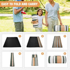 Picnic Blankets Outdoor Extra Large - 80"x80" Waterproof Beach Blanket, Machine Washable 3-Layer Foldable Park Mat with Sandproof Backing for Grass, Hiking, Travel, Concerts, Indoor (Orange)