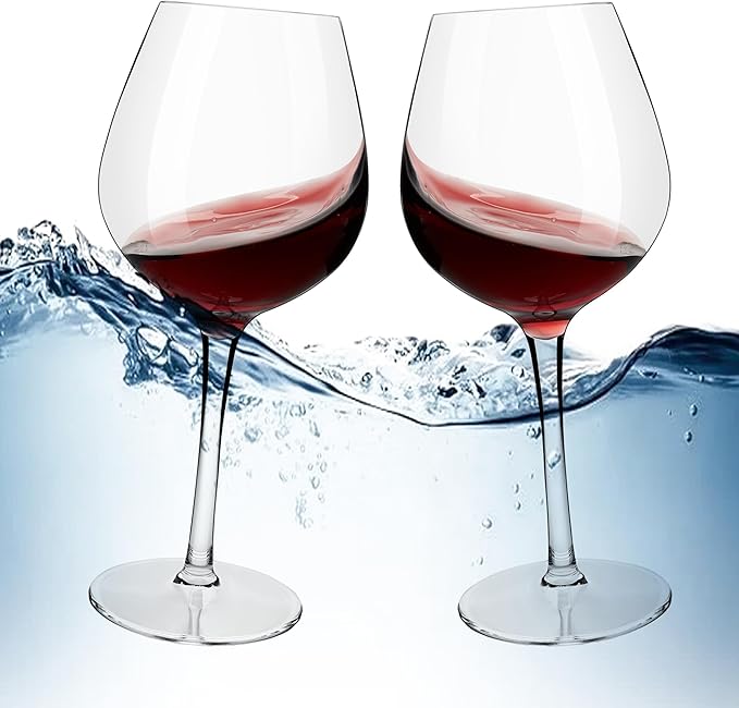 MICHLEY Unbreakable Red Wine Glasses 17 oz, Tritan Plastic Reusable Stemware for Indoor and Outdoor Use, Set of 2